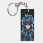 Turquoise Force: Anime-Style Manga Jongen Sleutelhanger (Voorkant Links)