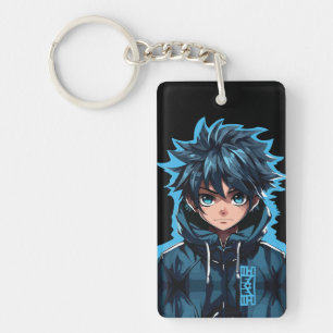 Turquoise Force: Anime-Style Manga Jongen Sleutelhanger
