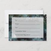 Turquoise Forest Business Gift-certificaatkaart RSVP Kaartje (Achterkant)