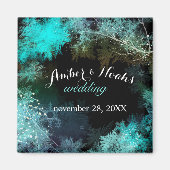 Turquoise Forest Evening Wedding Save the Date Magneet (Voorkant)