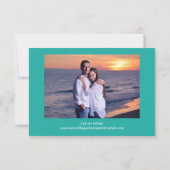 Turquoise Foto Horizontaal - 3x5 Bewaar de Datum Save The Date (Achterkant)