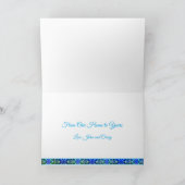 Turquoise Foto Kerstvakantie Kaart (Binnen)