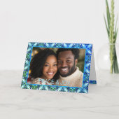 Turquoise Foto Kerstvakantie Kaart (Voorkant)