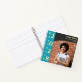 Turquoise Foto Moderne Afstuderen Notitieboek (Binnen)