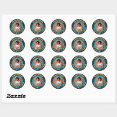 Turquoise Foto Moderne Afstuderen  Ronde Sticker (Vel)