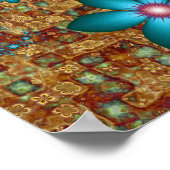 Turquoise Fractal Flowers Poster (Hoek)