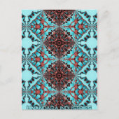 Turquoise Fractal Star Blast Briefkaart (Voorkant)