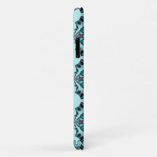 Turquoise Fractal Star Blast Case-Mate iPhone Case (Achterkant/rechts)