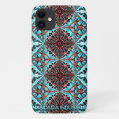 Turquoise Fractal Star Blast Case-Mate iPhone Case (Achterkant)