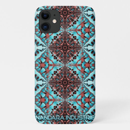 Turquoise Fractal Star Blast Case-Mate iPhone Case (Achterkant)