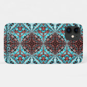 Turquoise Fractal Star Blast Case-Mate iPhone Case (Achterkant (horizontaal))