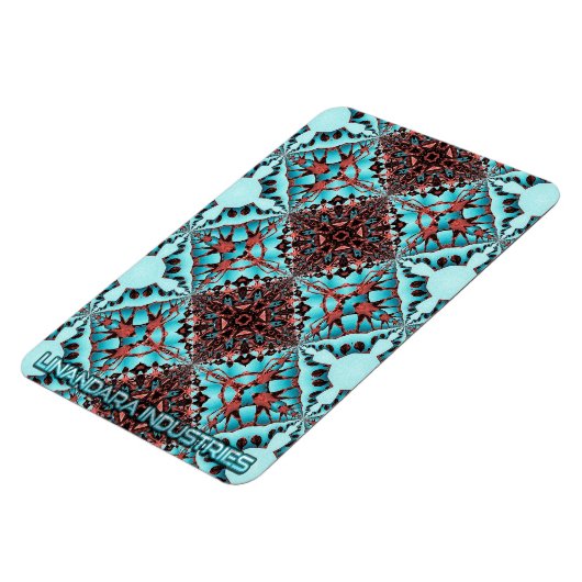 Turquoise Fractal Star Blast Magneet (Linkerzijde)