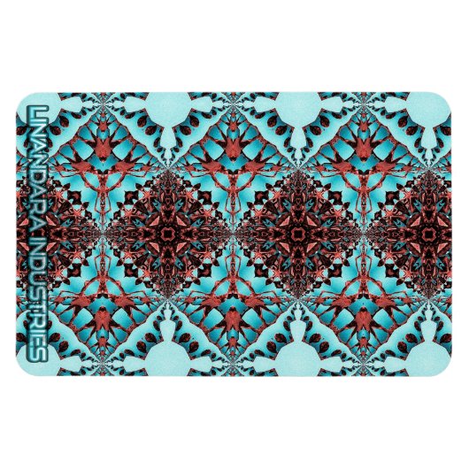Turquoise Fractal Star Blast Magneet (Horizontaal)