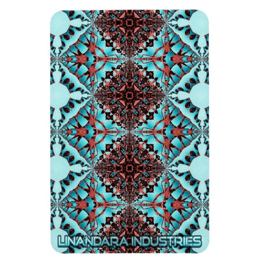Turquoise Fractal Star Blast Magneet (Verticaal)
