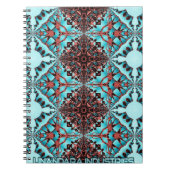 Turquoise Fractal Star Blast Notitieboek (Voorkant)