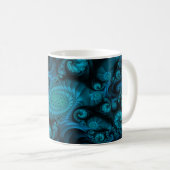 Turquoise fractale Mok (Voorkant rechts)