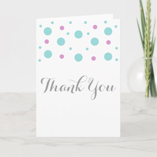 Turquoise Fuchsia Confetti - Hartelijk dank Bedankkaart (Voorkant)