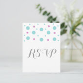 Turquoise Fuchsia Confetti Response Briefkaart (Staand voorkant)