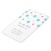 Turquoise Fuchsia Confetti Save the Date Magnet Magneet (Linkerzijde)