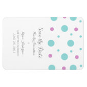 Turquoise Fuchsia Confetti Save the Date Magnet Magneet (Horizontaal)