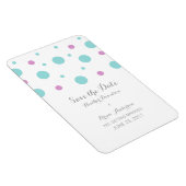 Turquoise Fuchsia Confetti Save the Date Magnet Magneet (Rechterzijde)