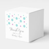 Turquoise Fuchsia Confetti Wedding Favor Boxes Bedankdoosjes (Voorkant Zijde)