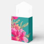 Turquoise Fuchsia Floral Waterverf Wedding Bedankdoosjes (Geopend)