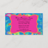 Turquoise Fuchsia Pink Modern Paisley Monogram Visitekaartje (Achterkant)