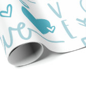 Turquoise Fun en Modern Love and Hearts Cadeaupapier (Rol Hoek)