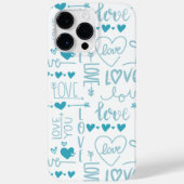 Turquoise Fun en Modern Love and Hearts Case-Mate iPhone Case (Achterkant)