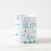 Turquoise Fun en Modern Love and Hearts Koffiemok (Center)