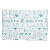 Turquoise Fun en Modern Love and Hearts Kussensloop (Achterkant-Links)