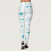 Turquoise Fun en Modern Love and Hearts Leggings (Achterkant)