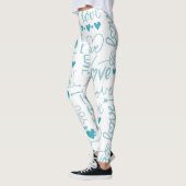 Turquoise Fun en Modern Love and Hearts Leggings (Links)