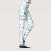 Turquoise Fun en Modern Love and Hearts Leggings (Rechts)