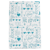 Turquoise Fun en Modern Love and Hearts Medium Cadeauzakje (Voorkant)