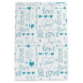 Turquoise Fun en Modern Love and Hearts Medium Cadeauzakje (Achterkant)