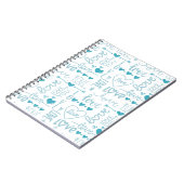 Turquoise Fun en Modern Love and Hearts Notitieboek (Linkerzijde)