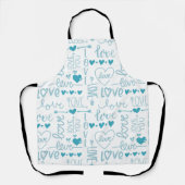 Turquoise Fun en Modern Love and Hearts Schort (Voorkant)