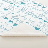 Turquoise Fun en Modern Love and Hearts Sherpa Deken (3/4)