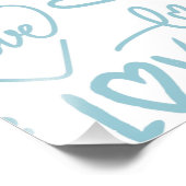 Turquoise Fun en Modern Love and Hearts Wall Art Foto Afdruk (Hoek)