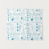 Turquoise Fun en Modern Love and Hearts Wandkleed (Voorkant (horizontaal))