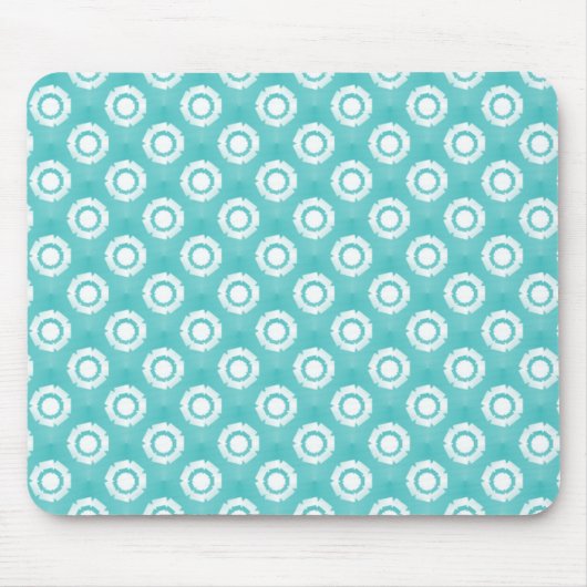 Turquoise Funky Flower Mousepad Muismat (Voorkant)