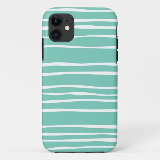 Turquoise Funky Striped iPhone 5/5S Hoesje (Achterkant)