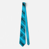 Turquoise Futuristische Abstracte Diagonale Patroo Stropdas (Voorkant)