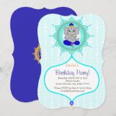 Turquoise Ganesh Verjaardag 5 "x 7" uitnodigingska Kaart (Voorkant / Achterkant)