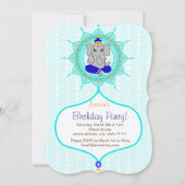 Turquoise Ganesh Verjaardag 5 "x 7" uitnodigingska Kaart (Voorkant)