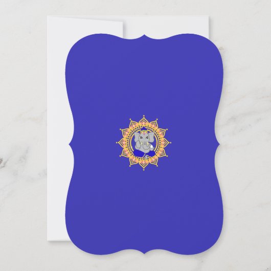 Turquoise Ganesh Verjaardag 5 "x 7" uitnodigingska Kaart (Achterkant)