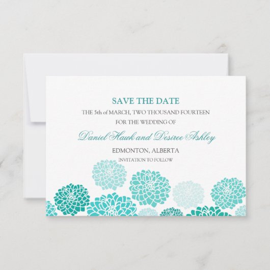 Turquoise Garden Wedding SAVE DE DATUM The Date (Voorkant)