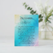Turquoise geboortesteen december briefkaart (Staand voorkant)